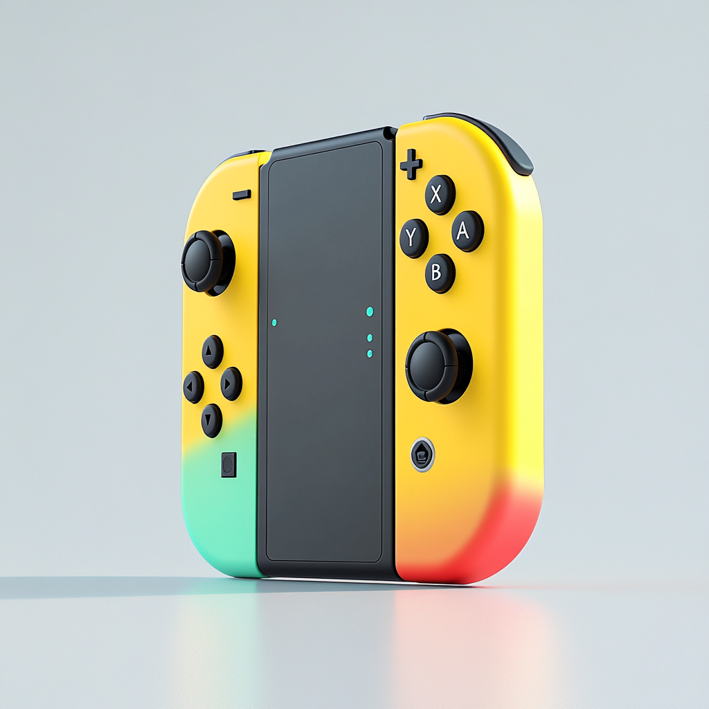 The new Nintendo Switch 2 console displayed with detachable Joy-Con controllers