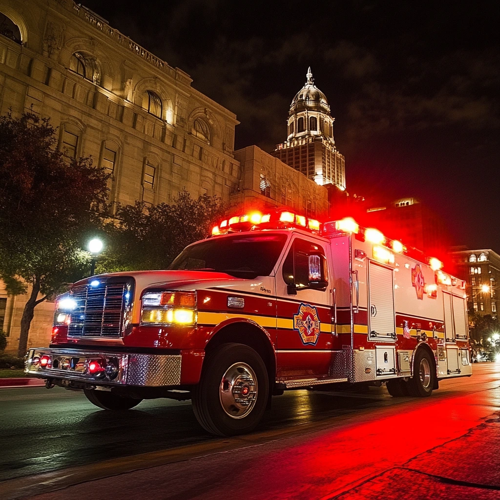 Emergency responders at the scene of a suicide call in San Antonio, where the situation turned tragic.