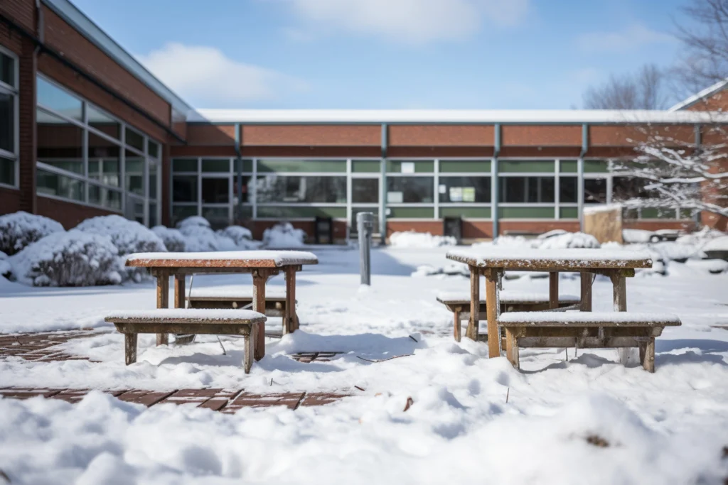 Map showing school closures across the U.S. due to severe weather and emergencies