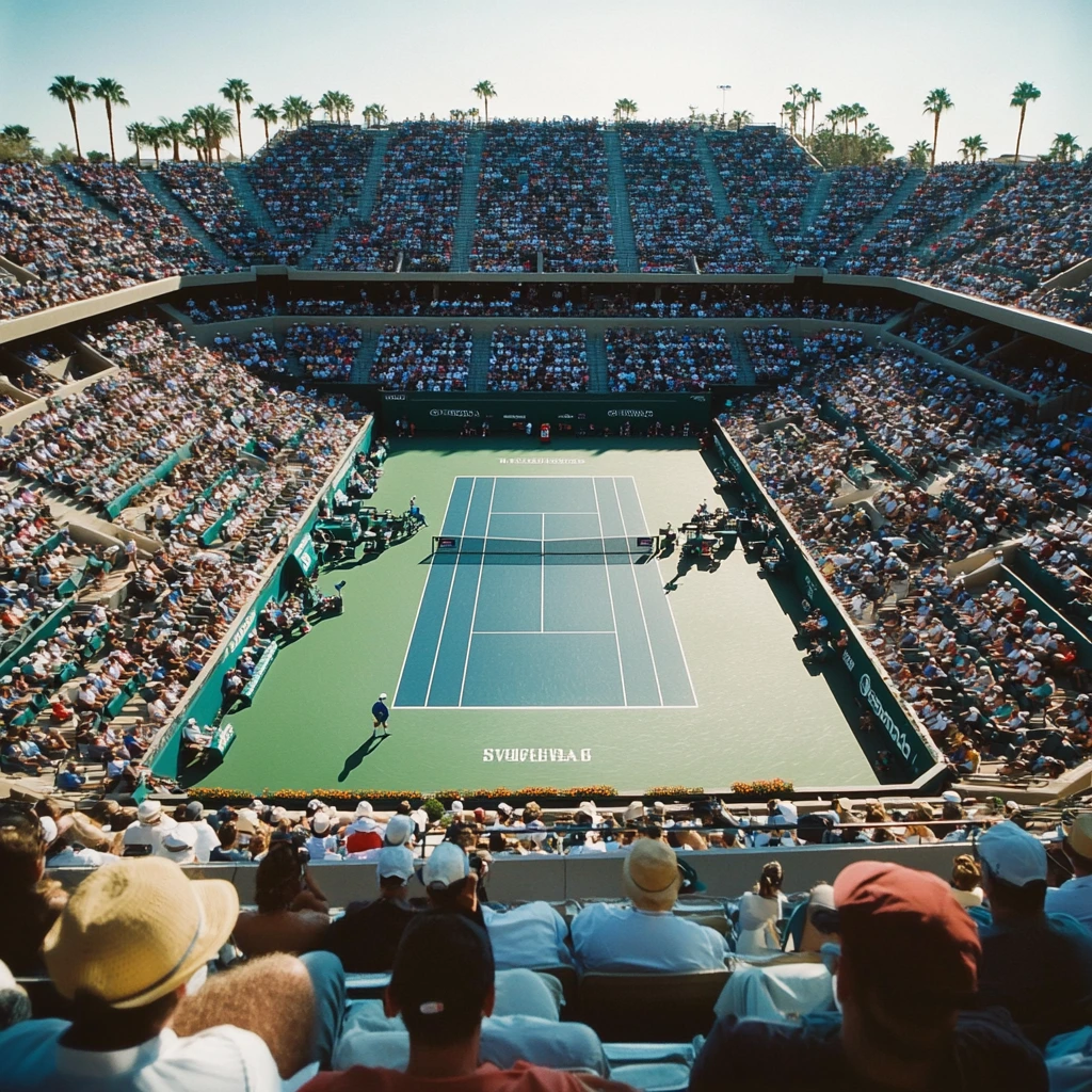 Carlos Alcaraz celebrates winning his second consecutive Indian Wells title in 2024.